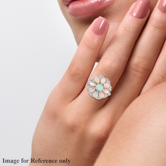 🌸Ethiopian Opal Cluster Ring🌸 - Picture 12 of 14